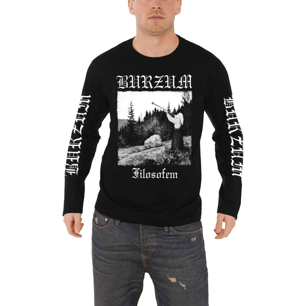 Burzum (M, ) T Shirt Filosofem 2018 Band Logo New Official Mens Long Sleeve Black
