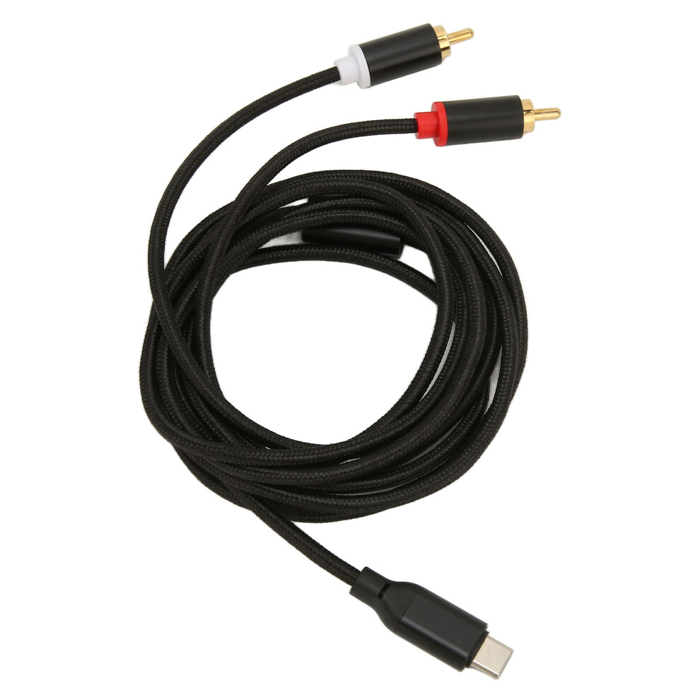 Type C To 2Rca Cable, Plated, 1M, Hifi Stereo Adapter Gold/Black 9391383581417