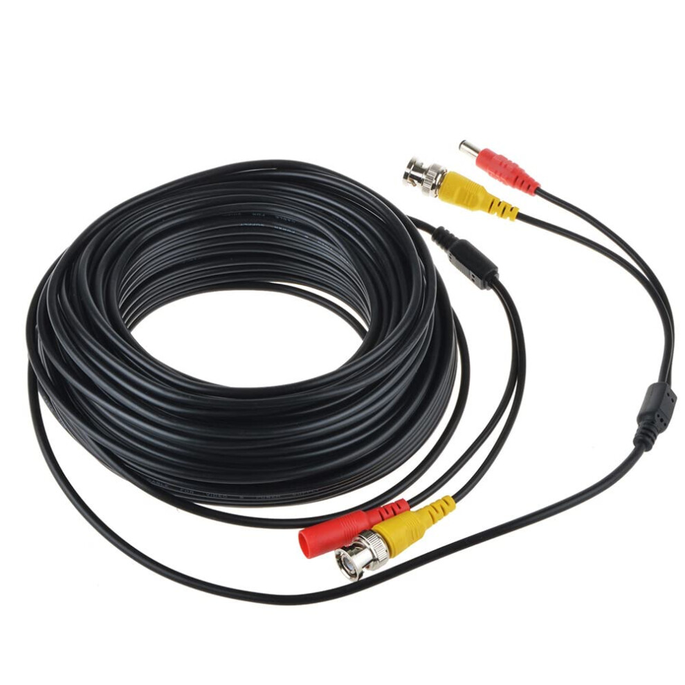 100Ft Bnc Video Power Cable For Cctv Security Cameras, 2In1 Plugandplay Connectors Black 9169991699394