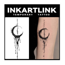Waterproof Semi Permanent Moon Tattoo for Adults, Realistic Long Lasting Body Art 12 Weeks
