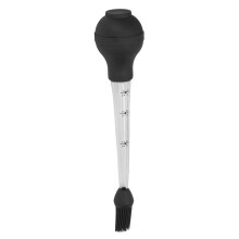 Barbecue-Öl-Tropf-Rohr mit Nadel & Bürste Schwarz 30cm Edelstahl-Werkzeug