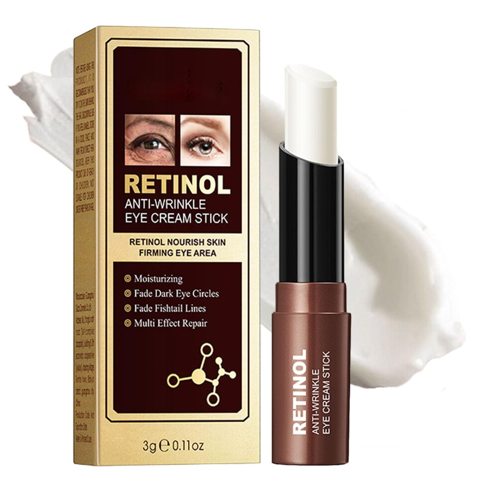 Cream/Dark Retinol Eye And Stick For Circles, Puffiness Relief, Wrinkle Smoothing, Deep Hydration
