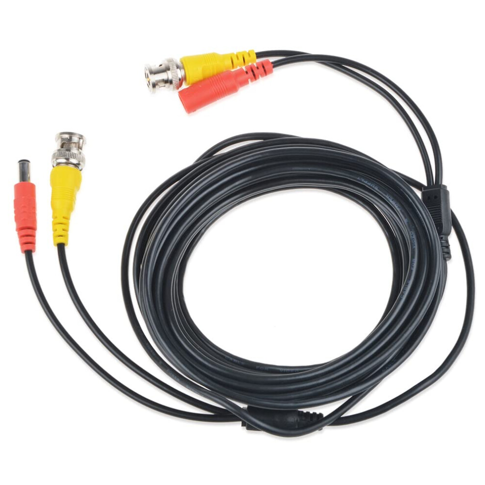 25Ft Bnc Video Power Cable For Cctv Dvr Cameras, Kguard Compatible, Video And Power In One Black 9169991700373