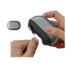 Electric Nail Clipper and File with LED Light, 2 in 1 Rechargeable Trimmer for Adults and Seniors, Black