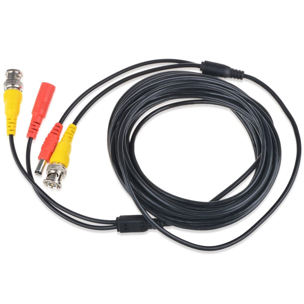 25Ft Black Cctv Bnc Video Power Cable 2 In 1 Easy Connection For Security Cameras Compatible With Amcrest 9455672047333
