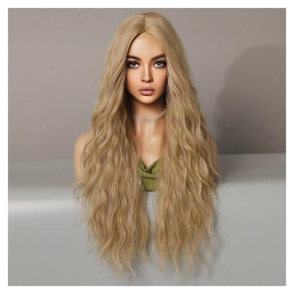 Unisex Preplucked Ombre Human Hair Wig Long Wavy Style With Natural Hairline And Adjustable Fit