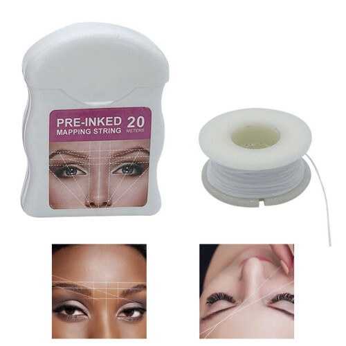 White PreInked Eyebrow Mapping String for Accurate Brow Symmetry Microblading Salon Use 1