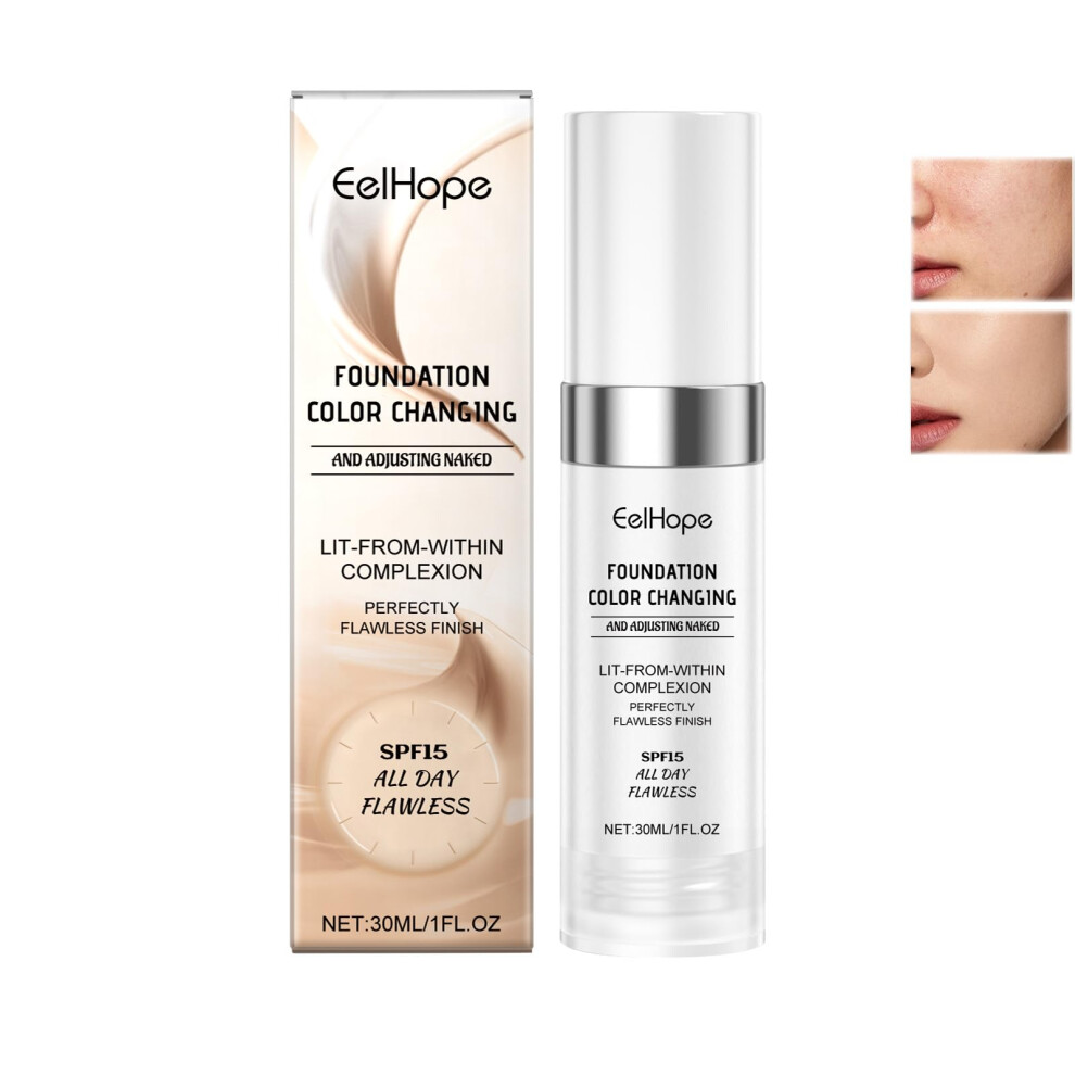 Color Changing Foundation with SPF15, 4in1 Concealer Moisturizer Sunscreen for All Skin Tones