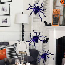 Halloween-Leuchtende schwarze Spinnen-Dekoration, 75cm-125cm, für drinnen und draußen auf dem Grundstück