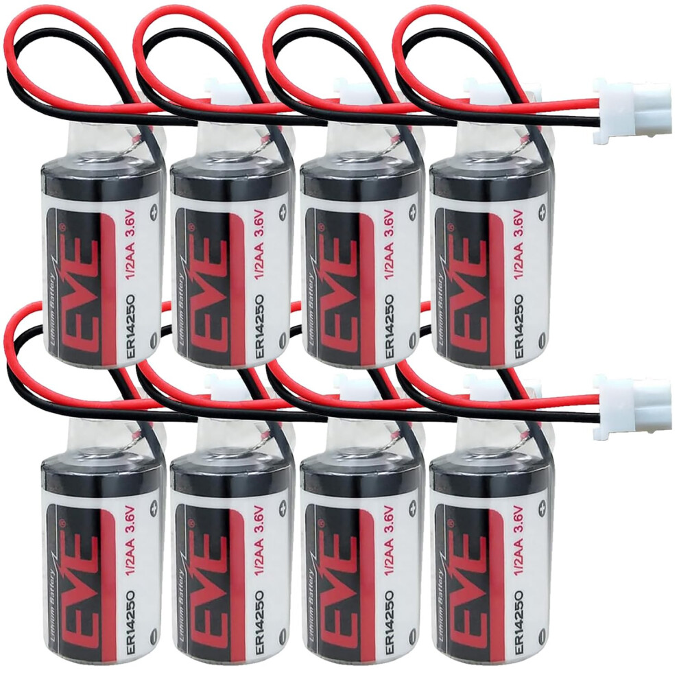 8Pcs Er14250 Lithium Battery 3.6V 1200Mah Longlasting Power For Dog Collars With Plug White 9455672091251