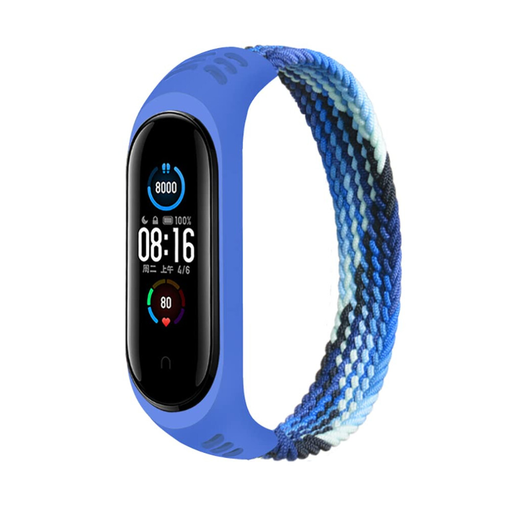 Replacement Strap Braided Nylon Solo Loop Band For Mi Band 5 6 3 4 Blueberry Large 9113335827097