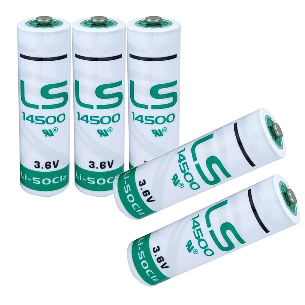 5 Pack Ls14500 Lithium Battery 3.6V 2600Mah Aa Size Longlasting Power For Industrial Equipment 9455672091381