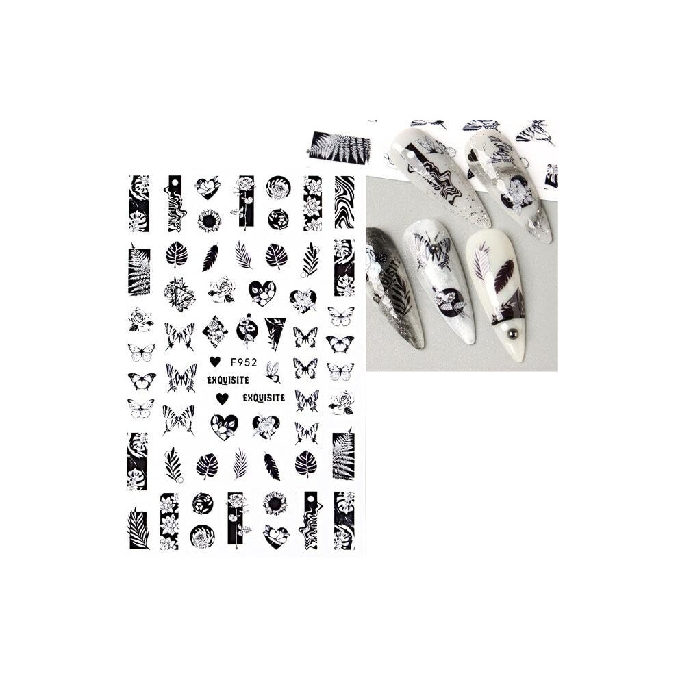 Halloween and Christmas Nail Stickers SelfAdhesive Nail Art Decals for Holiday Manicures, 3pcs
