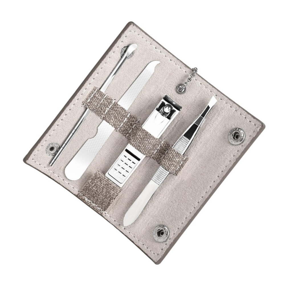 Manicure Pedicure Set 4pcs Nail Grooming Kit with Tweezers Clippers File for Travel and Home
