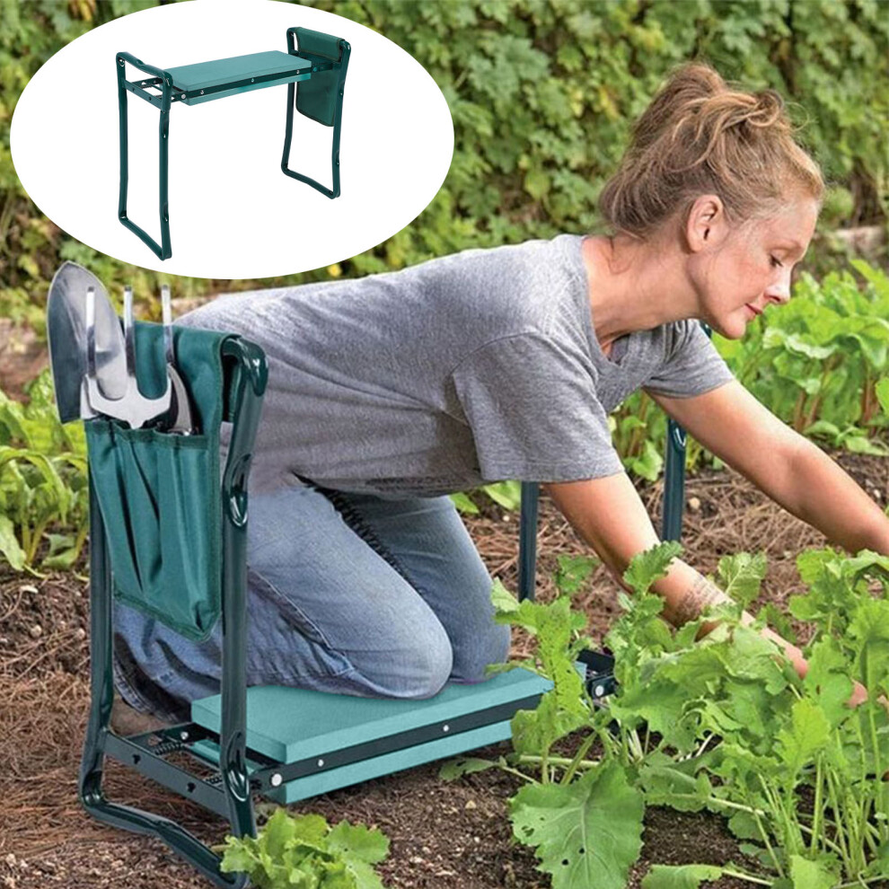 Portable Garden Kneeler with Tool Pouch