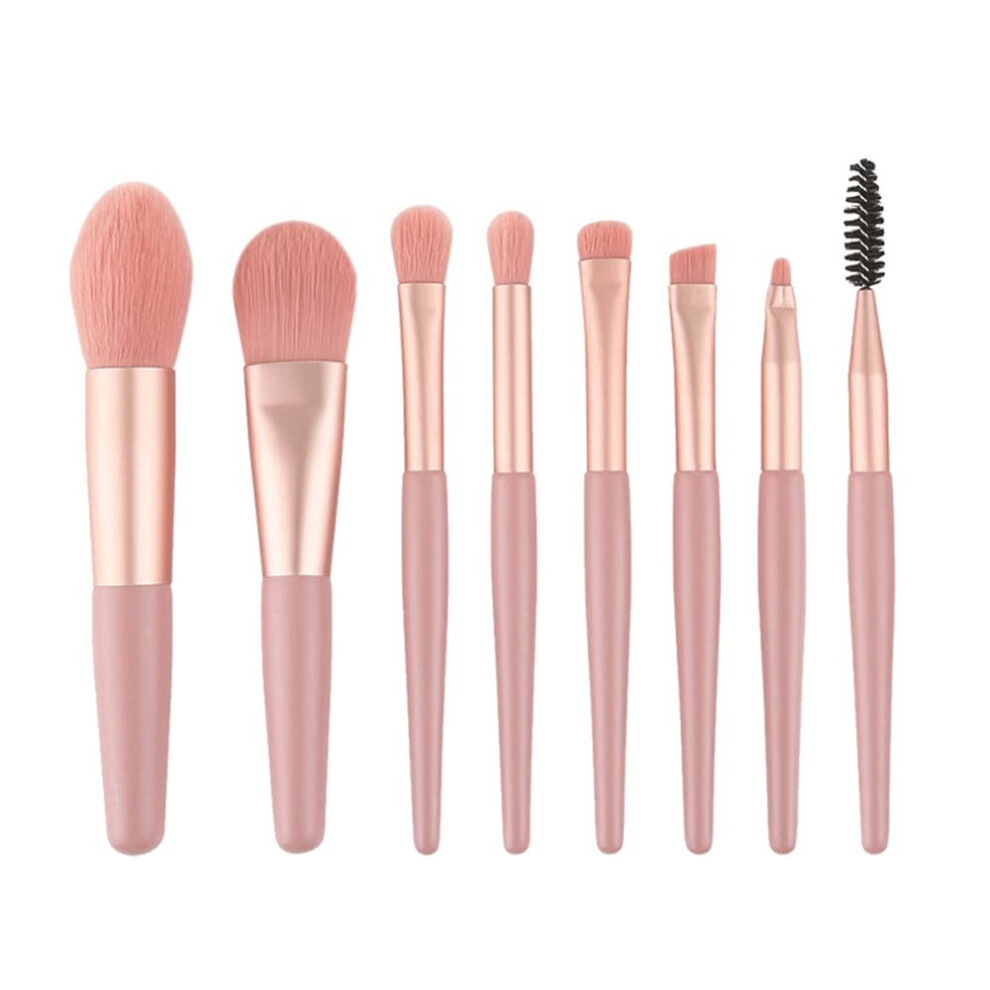 8pcs Makeup Brush Set with Soft SkinFriendly Bristles for Foundation Eyeshadow Lip and Blush