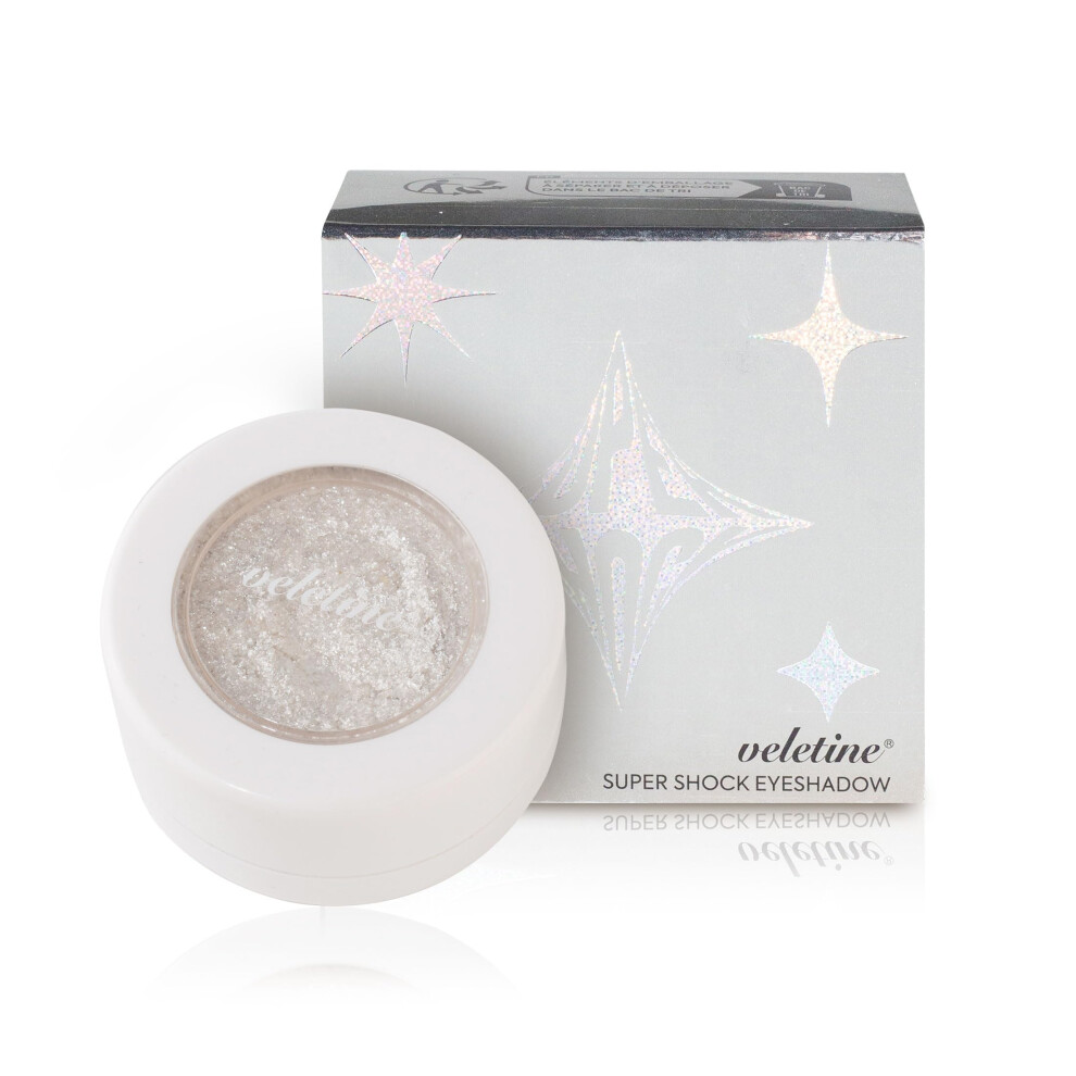 White Glitter Eyeshadow Powder With Brightening Shimmer, Long Lasting Pearl For Eyes And Face 2.5G