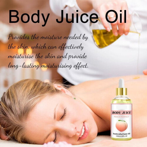 Moisturizing Body Oil with Deep Hydration, Fast Absorption, Peach Scent, PlantBased Formula 1