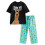 Scooby Doo (Medium) Scooby Doo Short Sleeve Long Leg Pyjama Set (Mens Black) 1