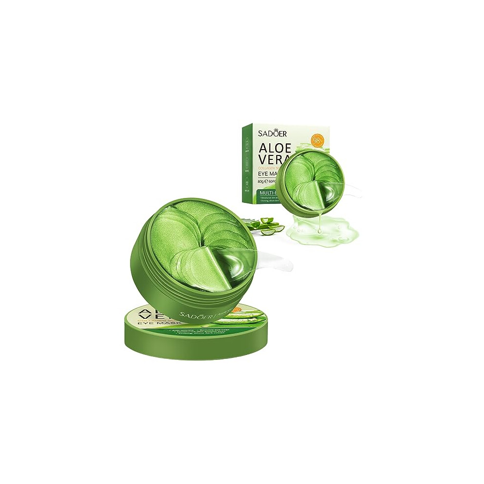 Dark Under Eye Patches With Aloe Vera 60 Pcs Hydrogel Mask For Circles, Puffiness And Wrinkles