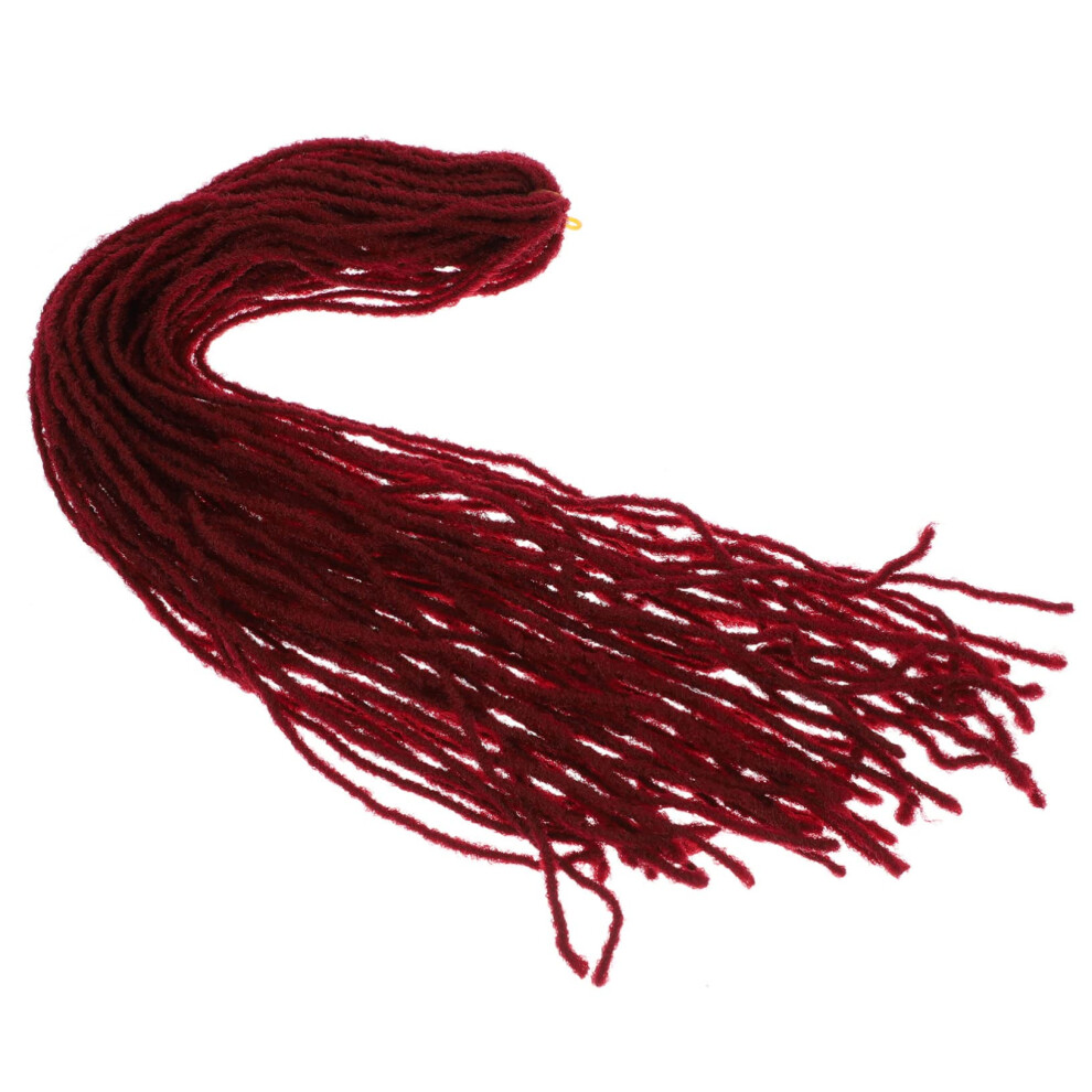 Unisex Dreadlock Extensions Long Claret Double Ended Synthetic Wig Afro Curly Hair For Women