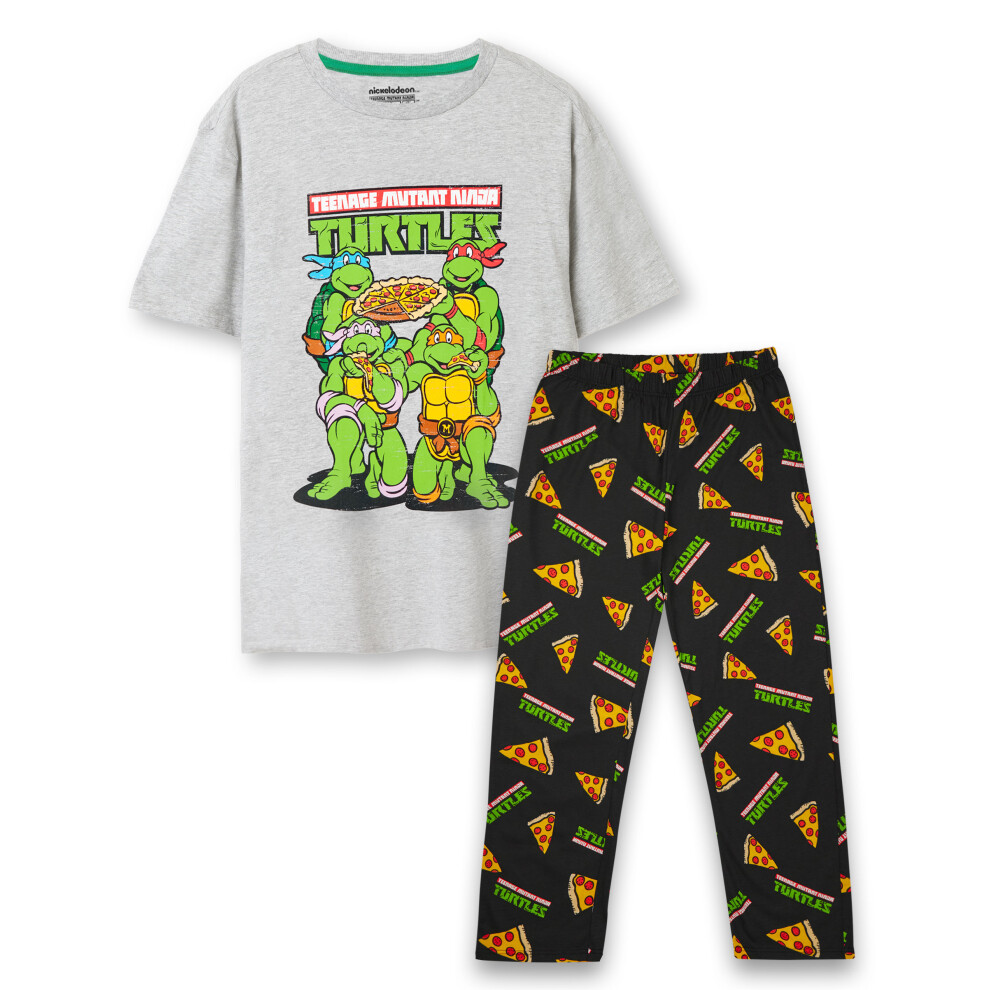 Vanilla Underground Men's Black/Grey Teenage Mutant Ninja Turtles Short Sleeve Long Leg Pyjama Set - Image 2