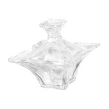 Glass Nail Art Liquid Holder Cup with SpillProof Lid, Crystal Manicure Brush Cleaner for Salon