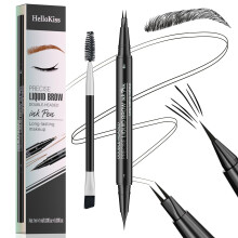 Microblading Eyebrow Pencil Black DualEnded Waterproof Longwear with Brush for Natural Brows