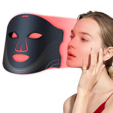 LED Light Therapy Mask with Red Blue Modes for Wrinkles and Acne, Rechargeable Skin Care
