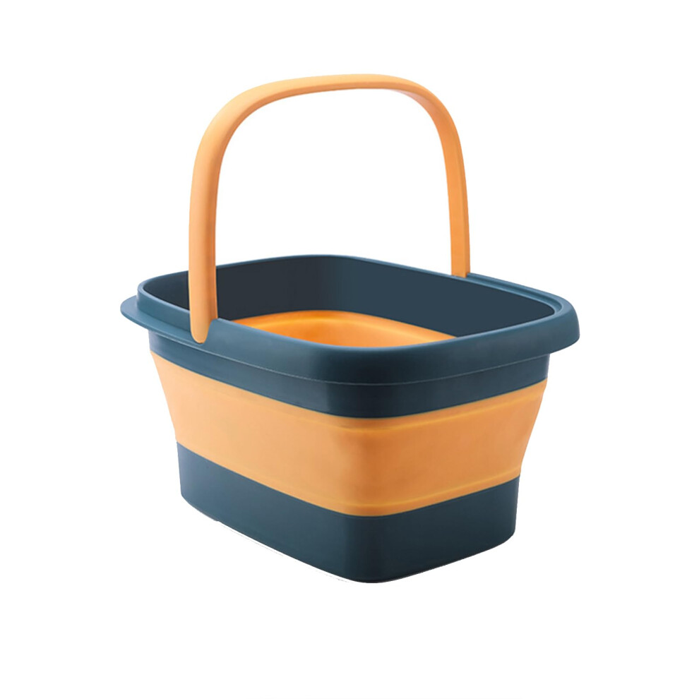 Blue Collapsible Foot Bath Basin With 120Point Massage, Large 13L Foot Soak Tub With Handles,