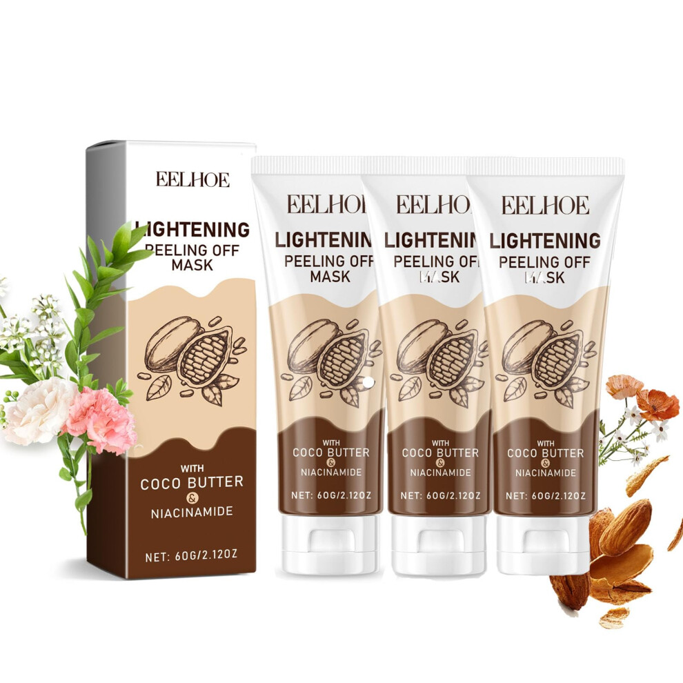 Peel Off Face Mask with Niacinamide and Chocolate, Brightening Deep Cleansing Formula (3PCS)