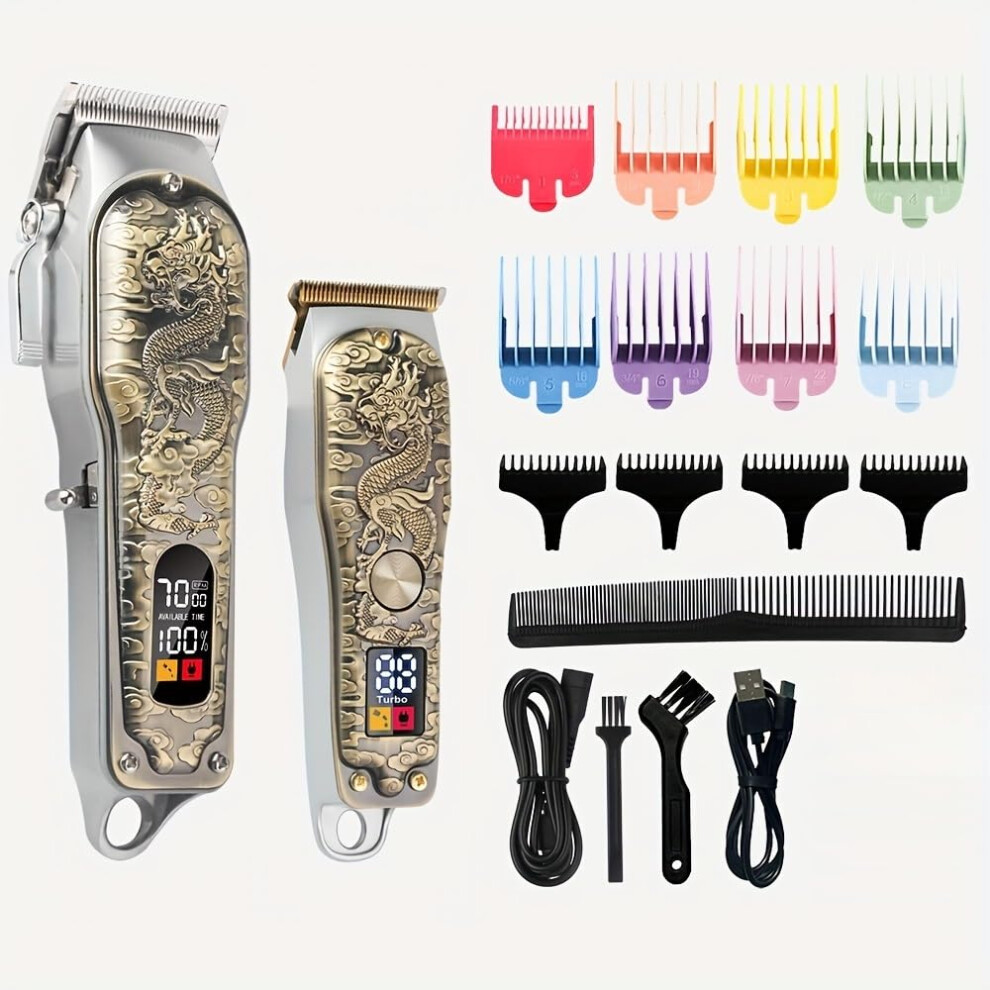 Hair Clippers for Men Cordless Rechargeable Beard Trimmer Set with Precision Blades and Low Noise