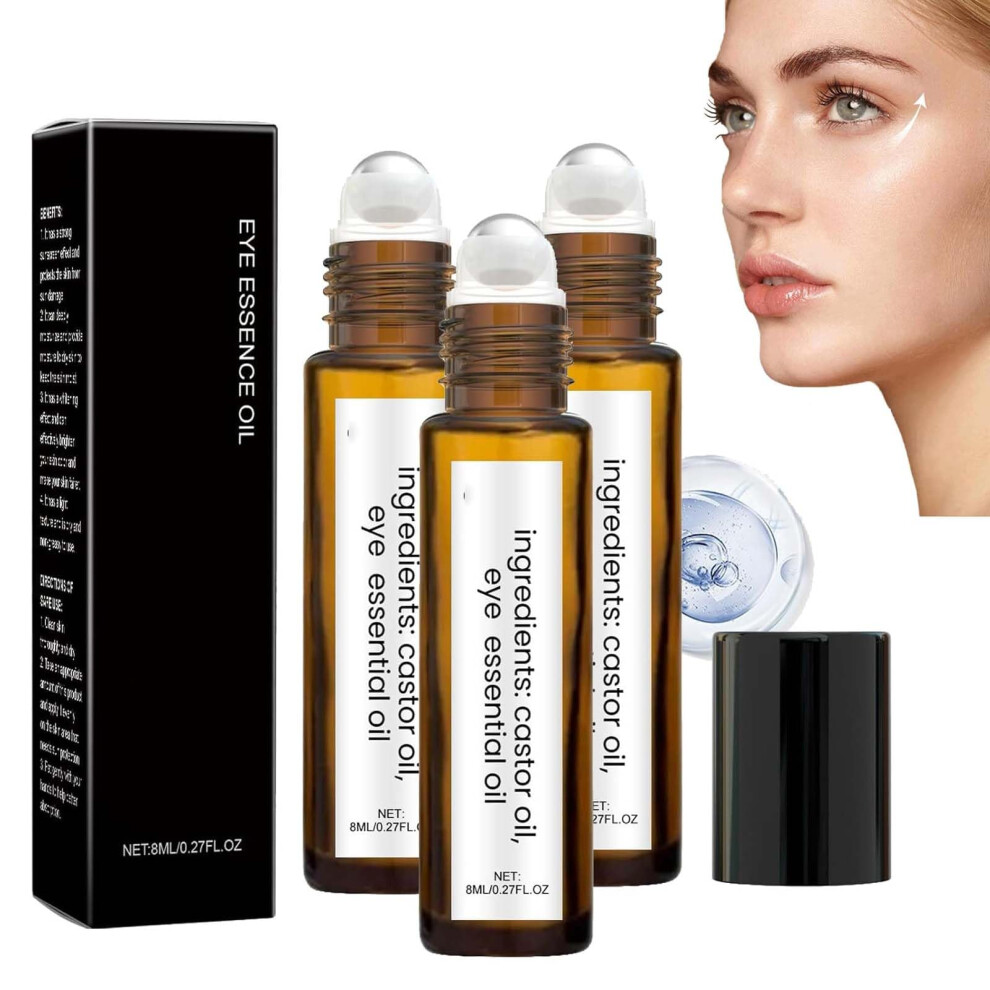 Dark Under Eye Serum Eye Roller With Castor Oil And Frankincense For Circles Puffiness Antiwrinkle 3Pcs