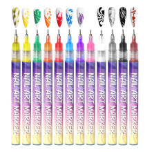 12 Colors Nail Art Pen Set with Precise Applicator for 3D Textured Effects and Professional Use