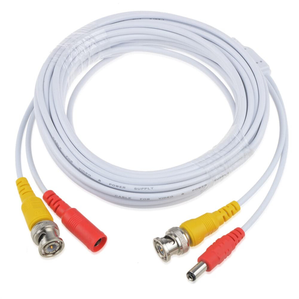 65Ft Bnc Extension Cable For Qsee Cctv Camera 1080P Hd Video Plug And Play White 9092120544008