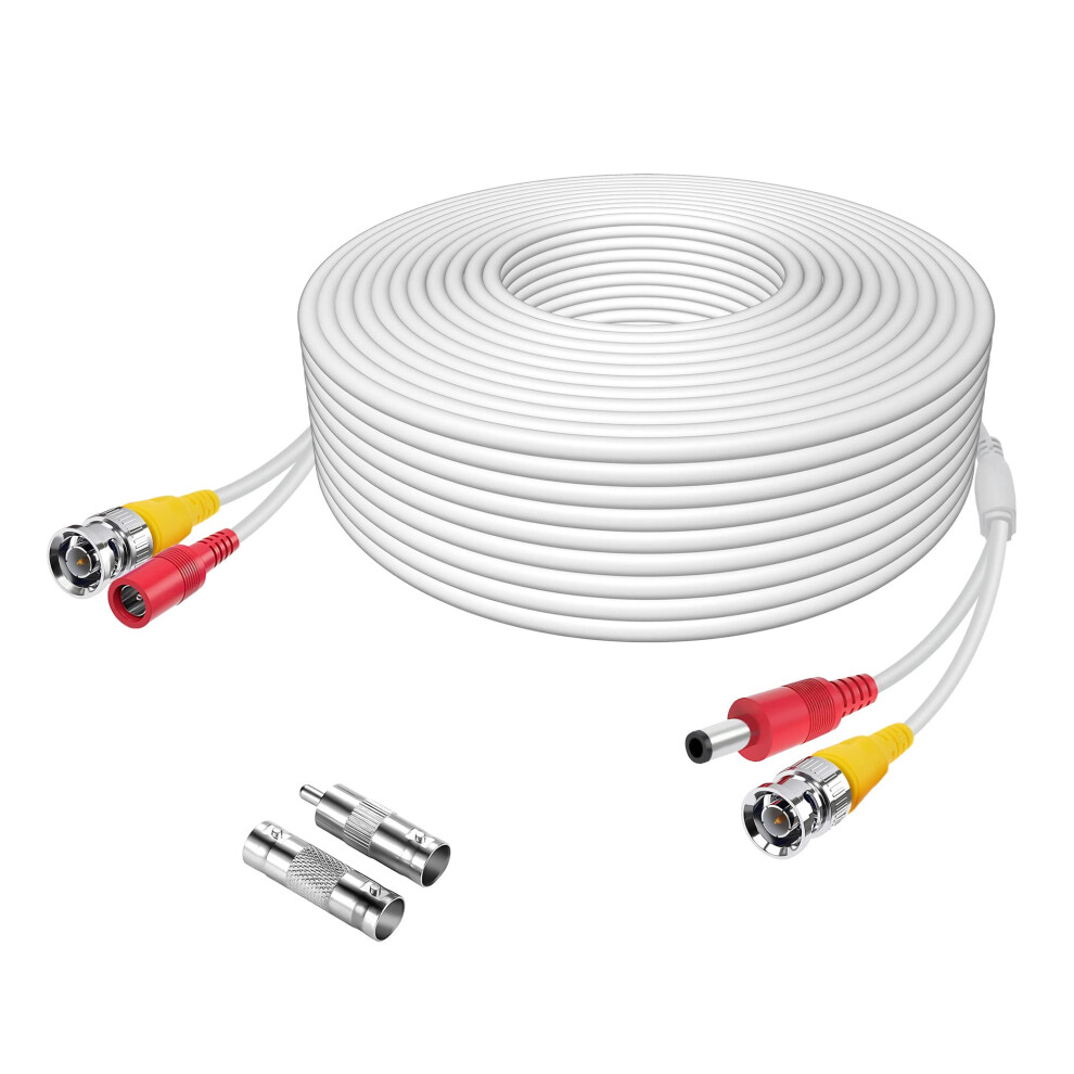 150Ft Bnc Cctv Cable White For Hd Security Camera System Long Distance Video Transmission 9455672044660