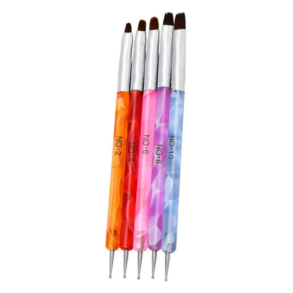 5pcs DualEnded Nail Art Brushes and Dotting Tools for Precision Manicure Painting