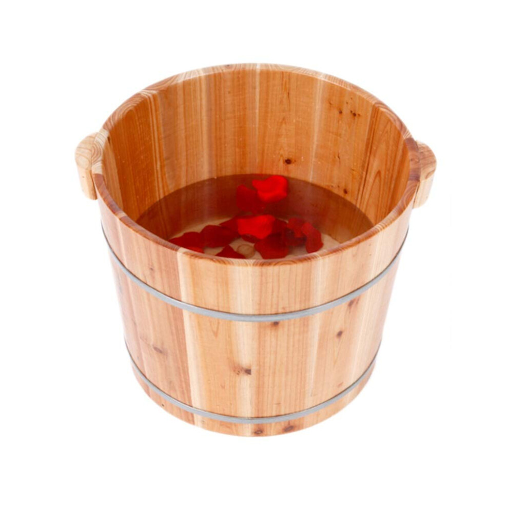 Wooden Foot Bath Barrel Fragrant Fir 30cm Deep Soaking Tub for Spa Hotel and Home Pedicure
