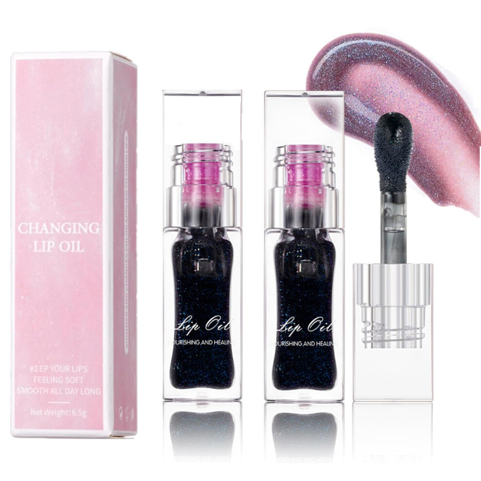 Dark Color Changing Lip Oil Duo With Hydrating Nonsticky Gloss And Long Lasting Moisture