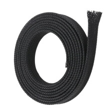 Black Nylon Mesh Cable Sleeve 16mm 5M Expandable Braided Wire Sleeving for Easy Cable Management and Protection