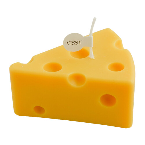 Vela aromática con forma de queso, parafina, 130 g