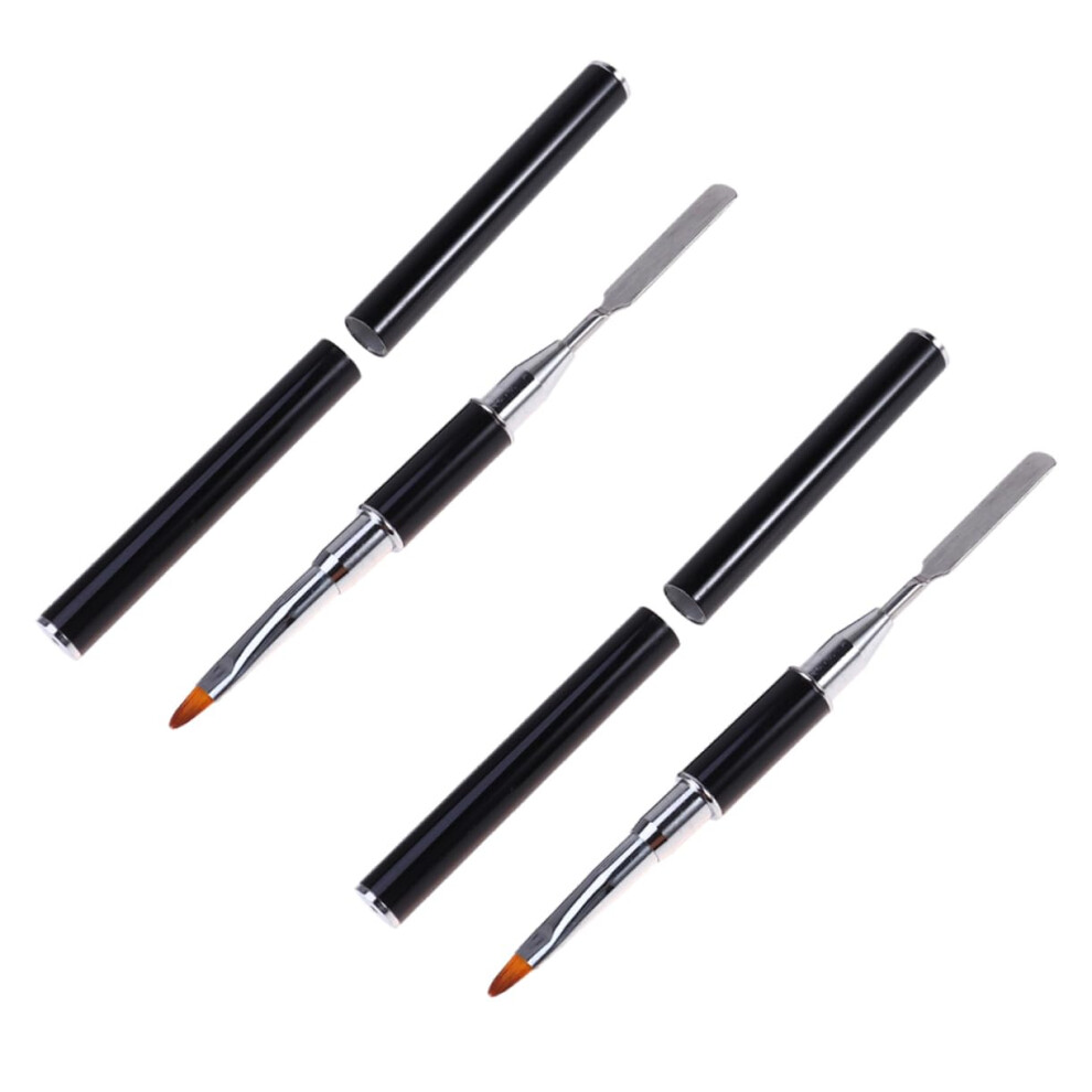 DualEnded Gel Nail Extension Brush and Picker Set with Ergonomic Grip and Protective Caps