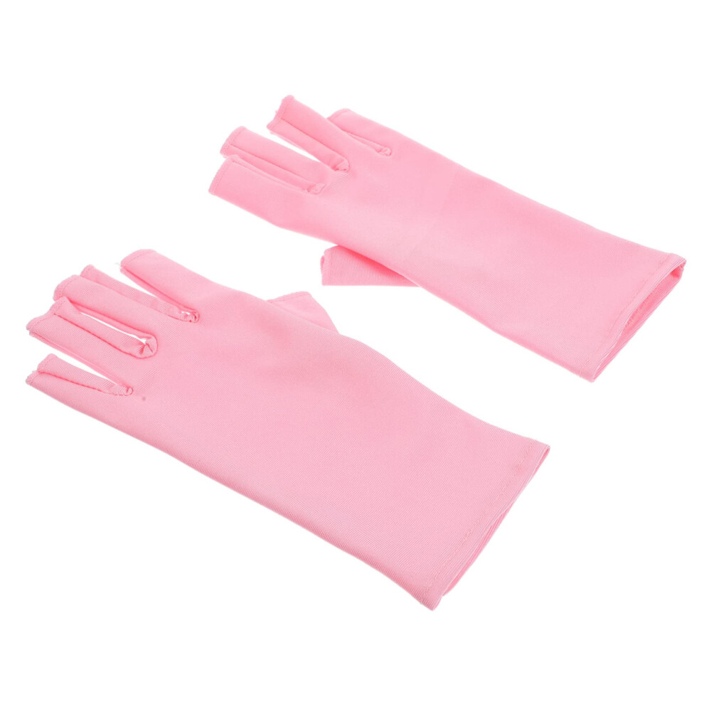 UV Protective Manicure Gloves Half Finger Reusable UV Blocking for Gel Nails Nail Curing