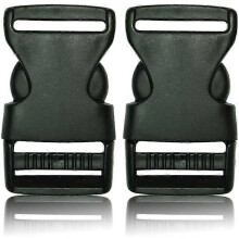 (As show, One size) Plastic Buckles with Clip Buckle 20MM, Quick Release, Black - Made in EU (Black 20MM (2 Pieces)),2024 Ping