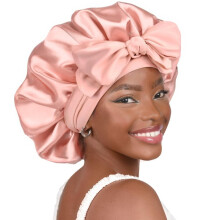 Sleep Bonnet Silk Hair Wrap for Curly Hair Adjustable Elastic Strap Breathable Nighttime Protection