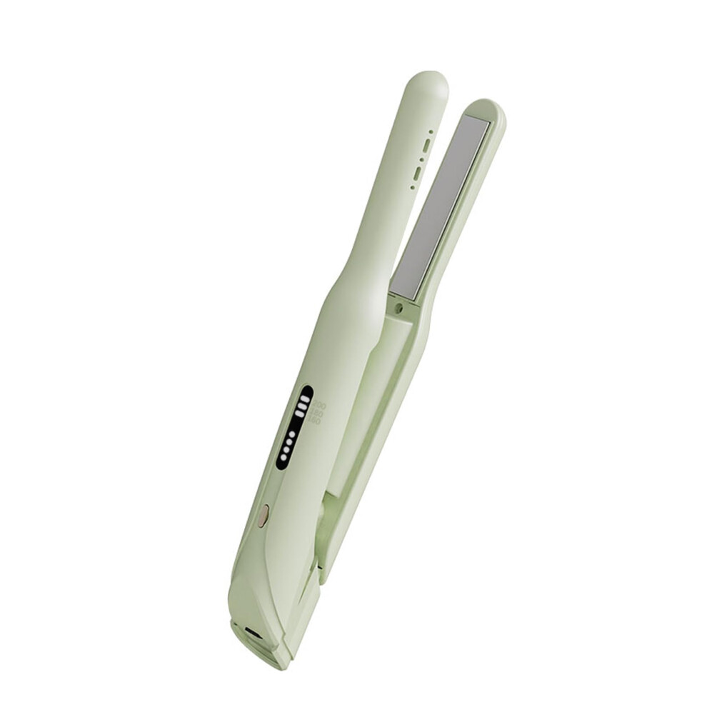 Cordless Hair Straightener and Curler 2 in 1 with Ionic Frizz Control, 3 Heat Settings, Green