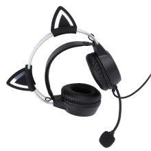 Schwarzes Katzenohr RGB Gaming-Headset 50 mm, 2,0 m USB