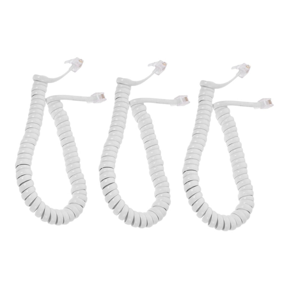 3Pcs Landline Phone Cord Set Tangle Coil Flexible Reach For Office Telephone Handset 9113335830097