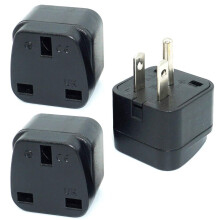 UK to US Plug Adapter Type G to Type B Converter with Safety Shutter for Travel, 3 Pack