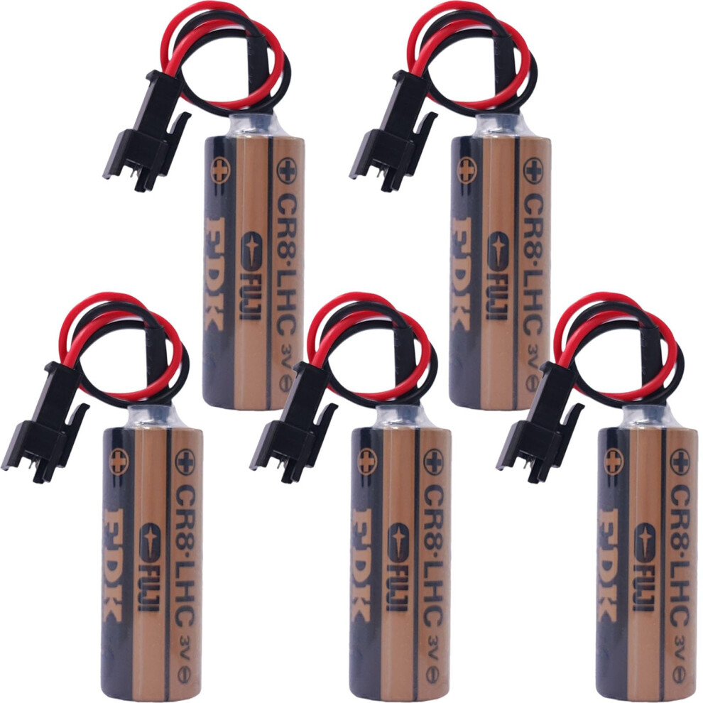 5 Pack Cr8.lhc 3V 2600Mah Lithium Battery For Toto Automatic Toilet Flusher Replacement Black 9169991766973